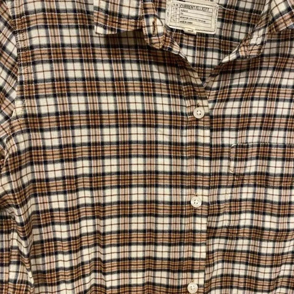 Current/Elliott Plaid Button Down Shirt Size Small EUC - Picture 3 of 4